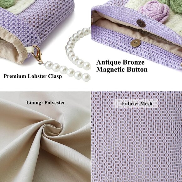 Crossbody Bag for Women & Girls - Small Mesh Purse Wallet with Original Design, - Picture 8 of 9